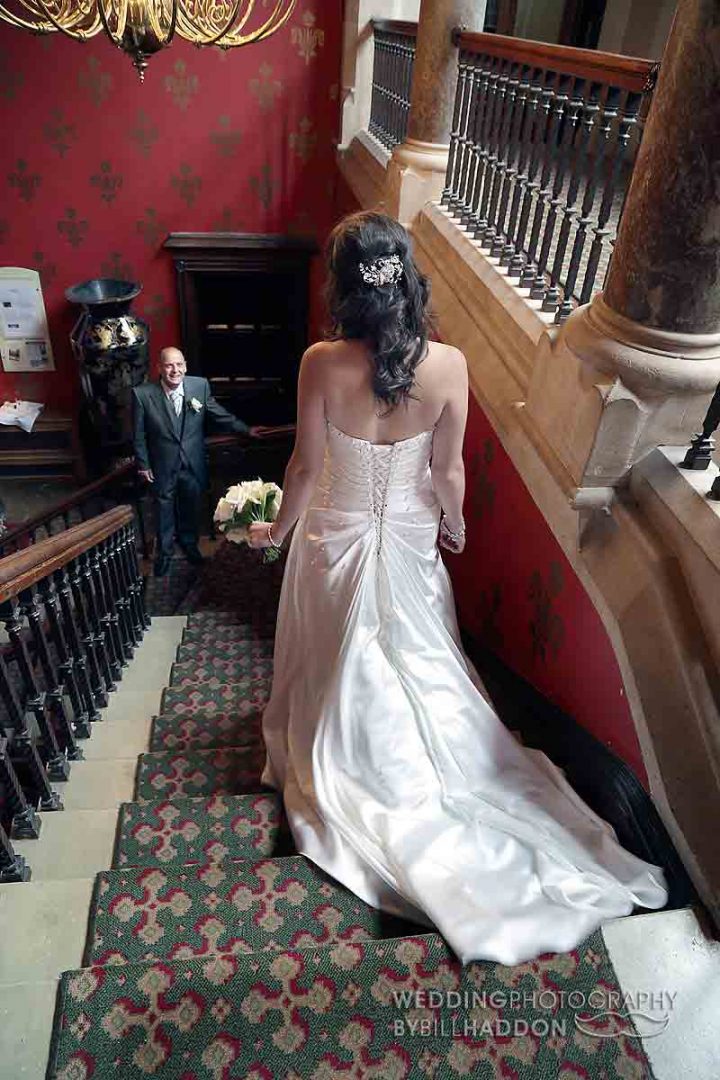 Brownsover Hall wedding stairs
