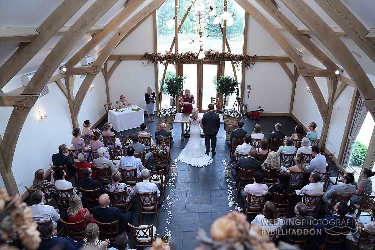 Mythe Barn wedding oak barn