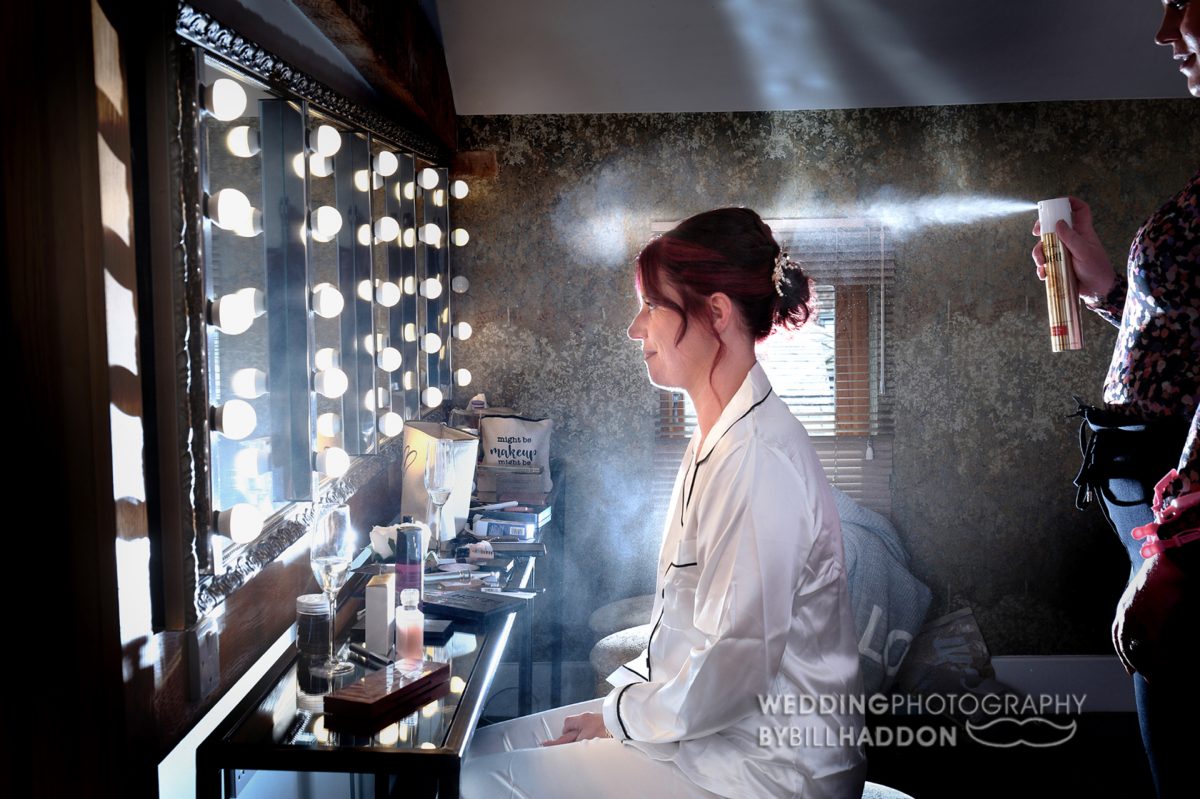 Mythe barn wedding prep room