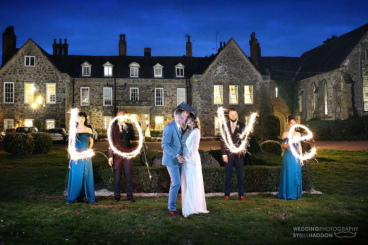 Rothley Court wedding Sparklers