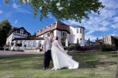 Ullesthorpe Court wedding bride and groom kiss under tree