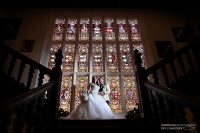 Beaumanor Hall wedding stain glass window view