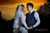 Brooksby Hall wedding sunset