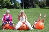 Brooksby Hall fun on space hoppers