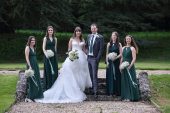 Prestwold Hall wedding wedding party in gardens