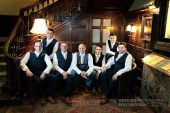 The groom and groomsmen at Rothley Court